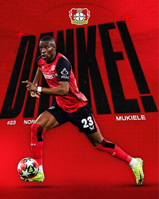 穆基勒租借到期歸巴黎，24場2球1助，勒庫森惜別。